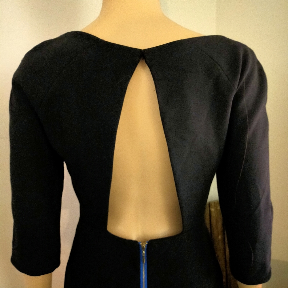 Zara Trf Collection Black Fit and Flare Mini Dress Back Cut Out - Picture 6 of 13